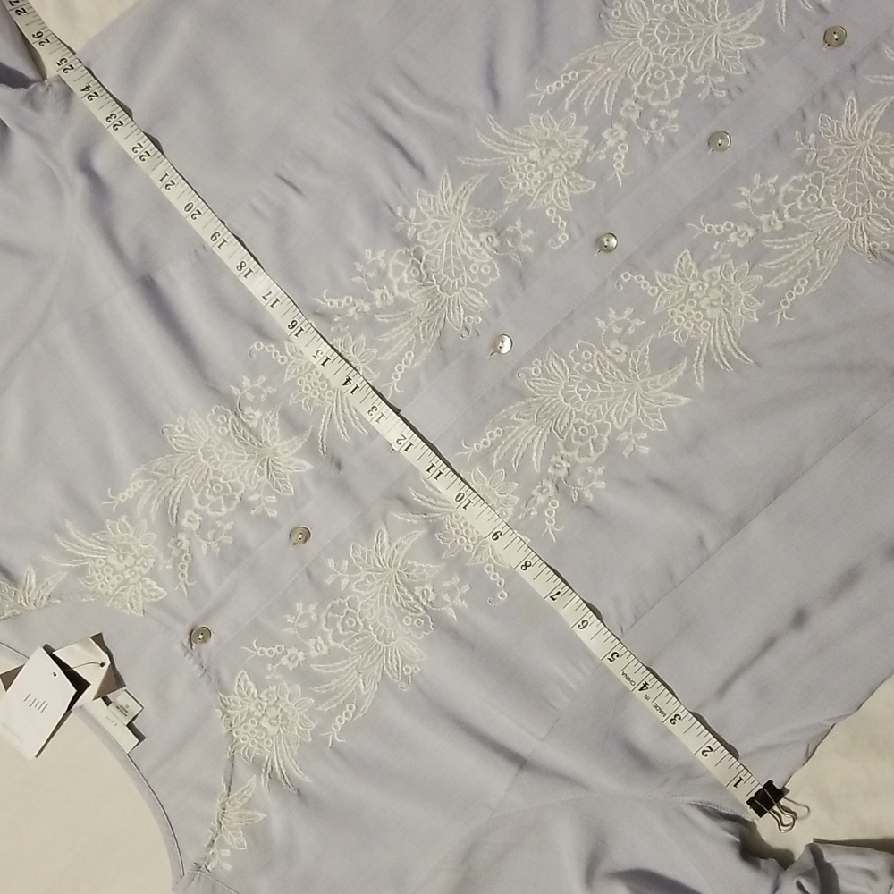 J. Jill light blue Duster Tunic w/floral Embroidery 🪞 - Picture 7 of 12